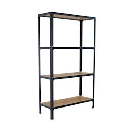 SimonRack Étagère metallique sans vis Simonhome Click Wood Plus 4/300 anthracite/osb – noir métal 8425437128936 - Image 1