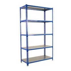 SimonRack Etagère métallique sans vis Simonclick 5 plateaux de 200 kgs par plateau couleur BLEU/GALVA 2000x1200x400 mm (haut x largeur x profondeur) - Image 1