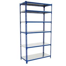 SimonRack Étagères et Rayonnage 2500x900x400 mm, 6 Niveaux, Tablettes en Acier, 180 kg par Niveau, Bleu/Galvanisé – Simonclick – métal 8435104953921 - Image 1