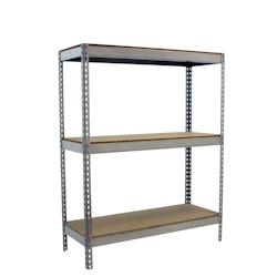 SimonRack Étagères Charge Lourde 1500x1200x750 mm, 3 Niveaux en Bois, 600 mmkg par Niveau, Structure Acier, Galvanisé/Bois – Simonforte – argenté - Image 1