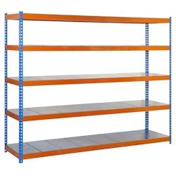 SimonRack Étagères Charge Lourde 2000x1500x750 mm, 5 Niveaux Métal, 600 mmkg par Niveau, Structure Acier, Bleu/Orange/Galvanisé – Simonforte – ble - Image 1