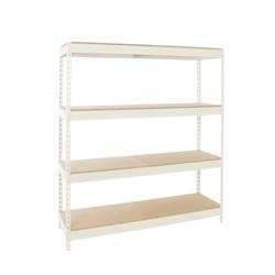 SimonRack Étagères Charge Lourde 2000x1500x900 mm, 4 Niveaux en Bois, 600 mmkg par Niveau, Structure Acier, Blanc/Bois – Simonforte – blanc métal 8 - Image 1