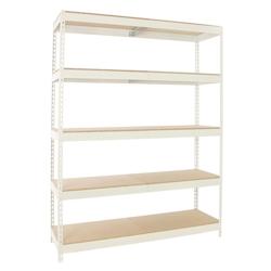SimonRack Étagères Charge Lourde 2000x1800x750 mm, 5 Niveaux en Bois, 600 mmkg par Niveau, Structure Acier, Blanc/Bois – Simonforte – blanc métal 8 - Image 1