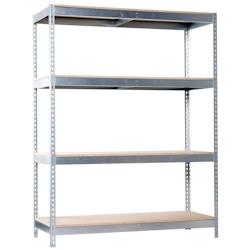 SimonRack Étagères Charge Lourde 2000x1800x900 mm, 4 Niveaux en Bois, 600 mmkg par Niveau, Structure Acier, Galvanisé/Bois – Simonforte – argenté - Image 1