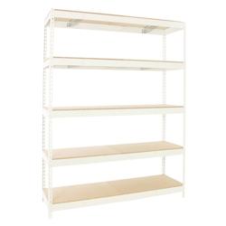 SimonRack Étagères Charge Lourde 2000x2400x750 mm, 5 Niveaux en Bois, 400 kg par Niveau, Structure Acier, Blanc/Bois – Simonforte – blanc métal 842 - Image 1