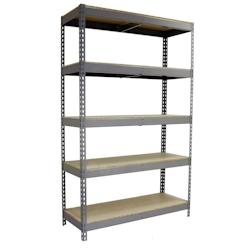 SimonRack Étagères Charge Lourde 2500x1500x450 mm, 5 Niveaux en Bois, 600 mmkg par Niveau, Structure Acier, Gris/Bois – Simonforte – gris métal 843 - Image 1