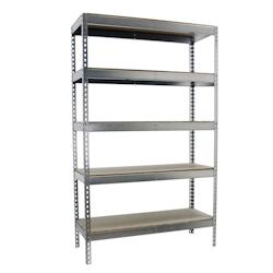 SimonRack Étagères Charge Lourde 2500x1500x750 mm, 5 Niveaux en Bois, 600 mmkg par Niveau, Structure Acier, Galvanisé/Bois – Simonforte – argenté - Image 1