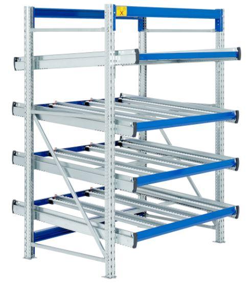 Stockage dynamique cartons flex – version statique avec niveaux d&rsquo;approvisionnement droits – rayonnages adaptables BITO - Image 1