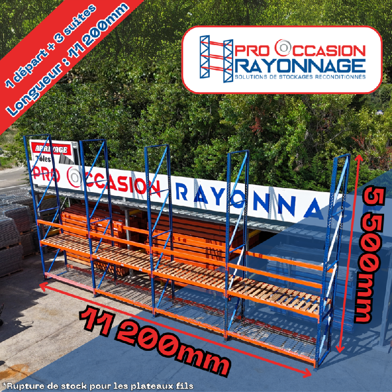 Système de rayonnage robuste et flexible – Hauteur 5 500mm, Longueur 11 200mm, Profondeur 1 000mm – Rayosar - Image 1