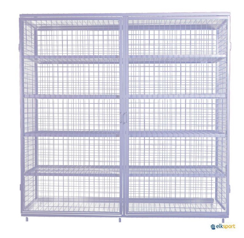 Étagère Fixe Fermée E105444 – en fil métal étiré à froid 20 x 20 x 1,5 mm, 4 étagères réglables, 200 x 200 x 60 cm - Image 1