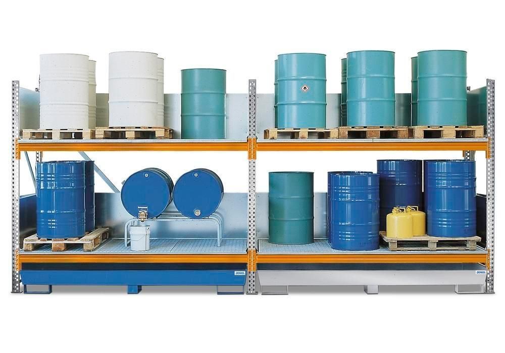 241190W – Rayonnage combi 2 S16-L avec bac de rétention galvanisé – stockage de liquides inflammables et polluants 1