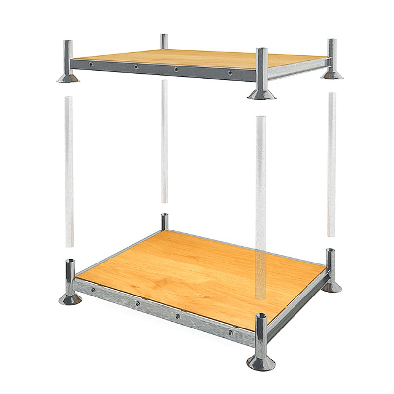 Rack mobile simple galvanisé – 1545x1180x310 mm avec plaque en contreplaqué - Image 1