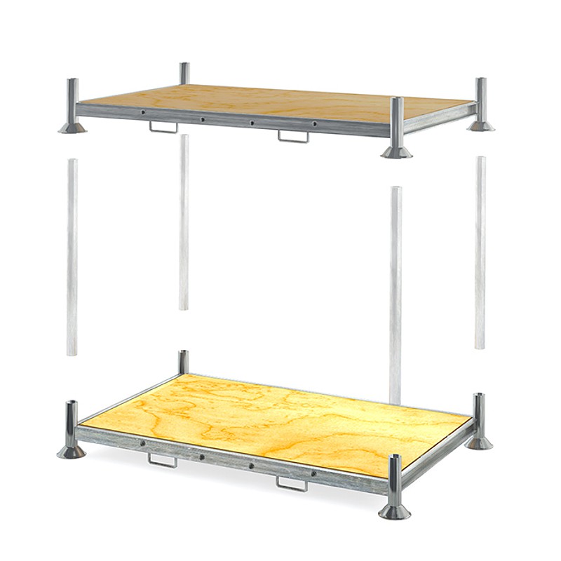 Rack mobile double – 1850x1035x310mm – galvanisé en métal – stockage de palettes et produits volumineux - Image 1