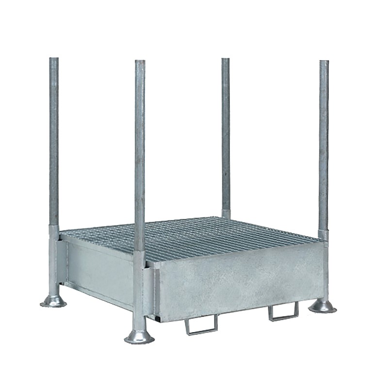 Rayonnage de rétention galvanisé 1400x1035x350 mm – 4400 litres – rack mobile neuf - Image 1