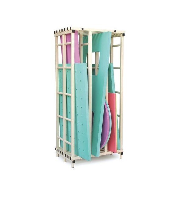 Étagère de stockage vertical 3 sections – tubes PVC carrés résistants, 105 x 73 x 230 cm, gris, beige, blanc - Image 1