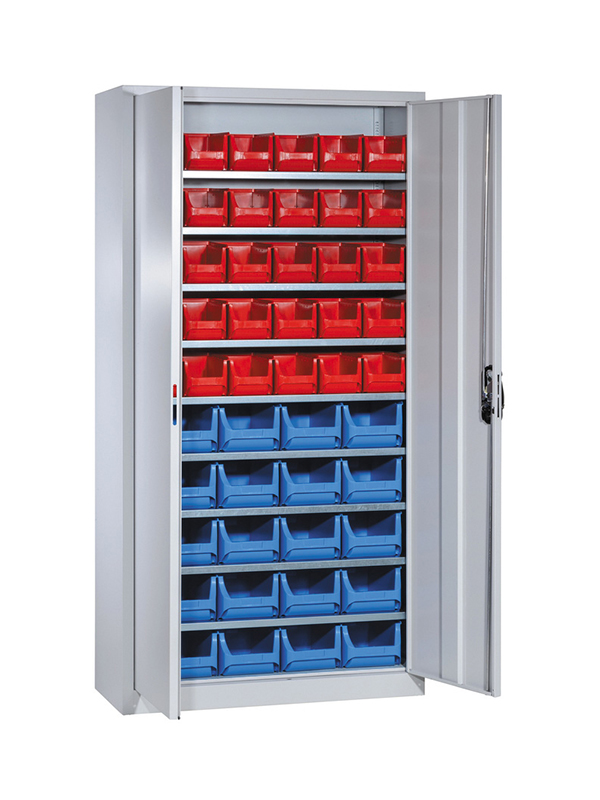 Armoire pour bacs à bec SORI 1000 x 420 x 1980 – 455951 – 9 tablettes – 50 bacs à bec - Image 1