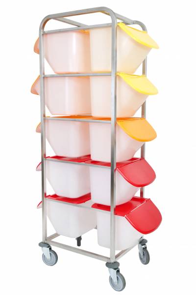 Echelle Snacking de Stockage 400×600 à bacs 20/30L pour boulangerie – Inox, mobilité aisée - Image 1