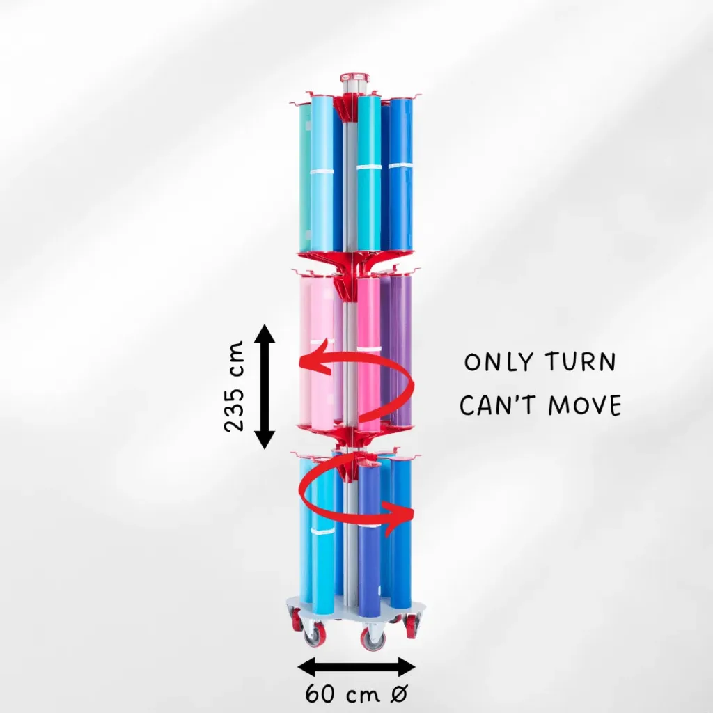 Grand Podium – Stockage fixe et rotatif pour 12 à 18 bobines grand format - Image 2