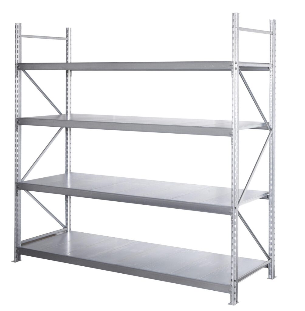 Rayonnage Mi-lourd STOW – pour entrepôts, ateliers, garages, stockage jusqu&rsquo;à 1000 kg - Image 1