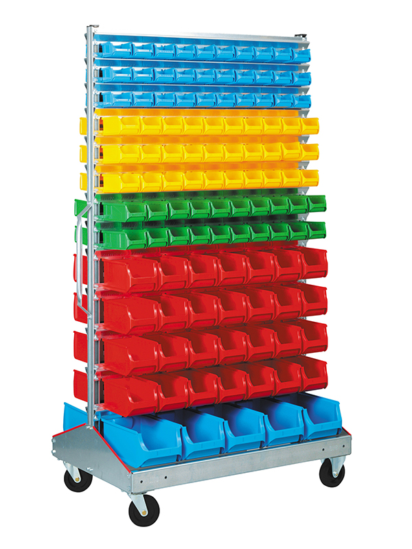 Support pour bacs à bec SORI 1200 x 730 x 2040 – 455920 – 226 bacs à bec, 13 étages, 107,5 kg - Image 1