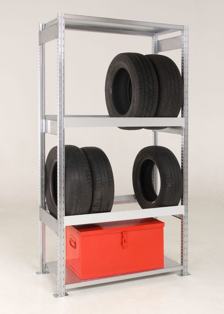 Rack à pneus Elément départ – Stockage véhicules légers – Hauteur 2000 mm 3 niveaux ou 2500 mm 4 niveaux - Image 1