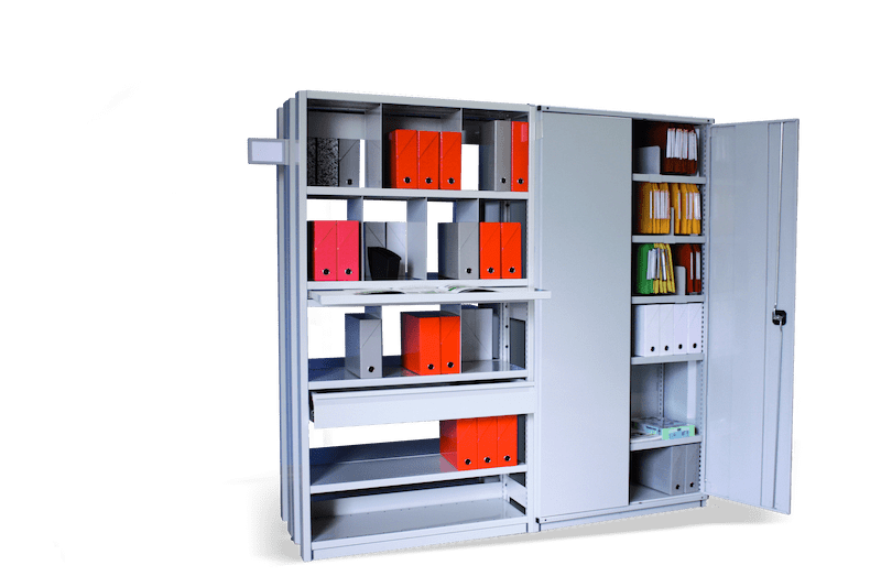 Rayonnage archives BlueRack – armoire métallique pour dossiers suspendus et boîtes d&rsquo;archives - Image 1