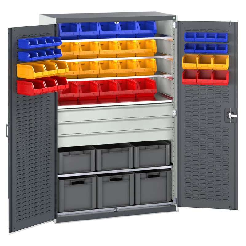 Armoire lourde CUBIO à tiroirs et bacs europe – Hauteur 2000 mm - Image 1