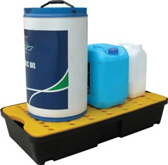 Bac de rétention 30L – Référence BRP30L – Polyéthylène avec caillebotis amovibles pour rayonnage - Image 1