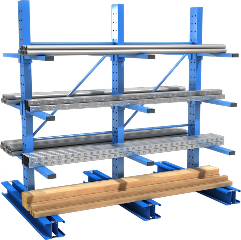 Rayonnage cantilever léger – hauteur 1750mm à 3000mm, profondeur 400mm à 800mm, simple ou double face - Image 1