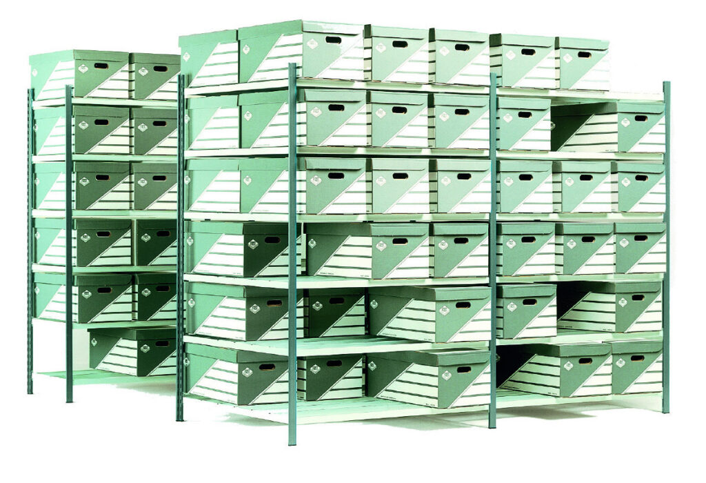 Rayonnage archives Icare 2200mm 7 tablettes L 970/1240mm – 1240 mm utile – 500/1000 mm profondeur - Image 1