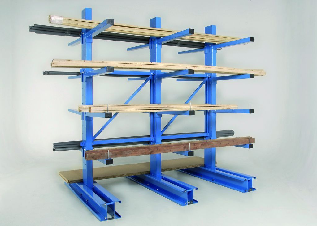 Cantilever simple face élément départ – Rayonnage stockage charges longues – Hauteur 2500 mm 4 niveaux - Image 1