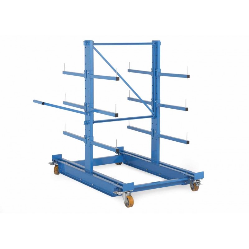 Chariot cantilever rayonnage – 3 niveaux – 250 kg charge – 1000 mm longueur – 2×600 mm profondeur - Image 1