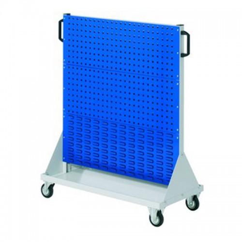 Chariot de stockage RasterMobil® H1230 x L1000 x P500mm – 2 panneaux perforés et 4 panneaux à fente – Stable et ergonomique - Image 1