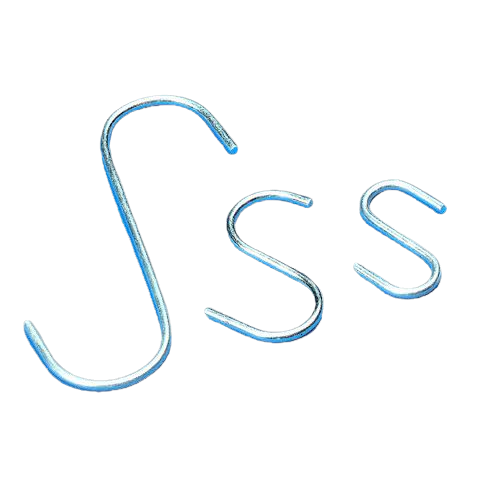 Crochet en métal galvanisé en S – Longueurs variées – Vendu par boîte de 100 unités - Image 1