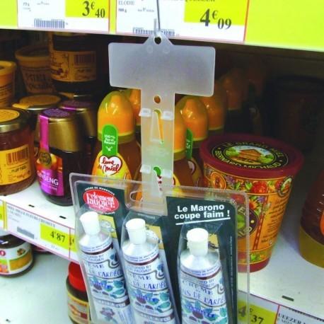 Cross merchandising crochet rigide – 12 crochets – longueur 600 mm – translucide - Image 1