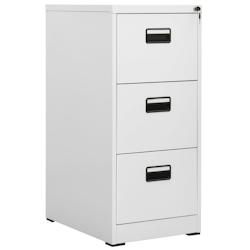 Décoshop26 – Caissons à tiroirs meuble de bureau 3 tiroirs 46 x 62 x 102,5 cm acier gris clair DEC024535 – gris 3000254757788 - Image 1