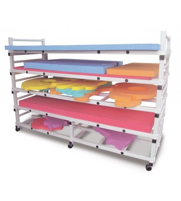 Étagère de stockage horizontal en tubes PVC carrés – 220 x 80 x 150 cm – 3 plateaux – référence 86119 - Image 1