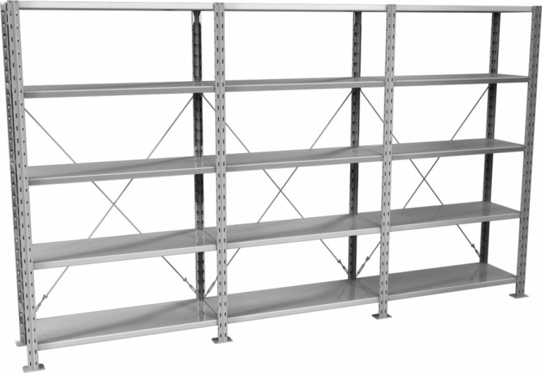 Rayonnage léger galvanisé pour stockage bureaux et ateliers – montage sans vis – hauteur 1850 à 3500mm - Image 1