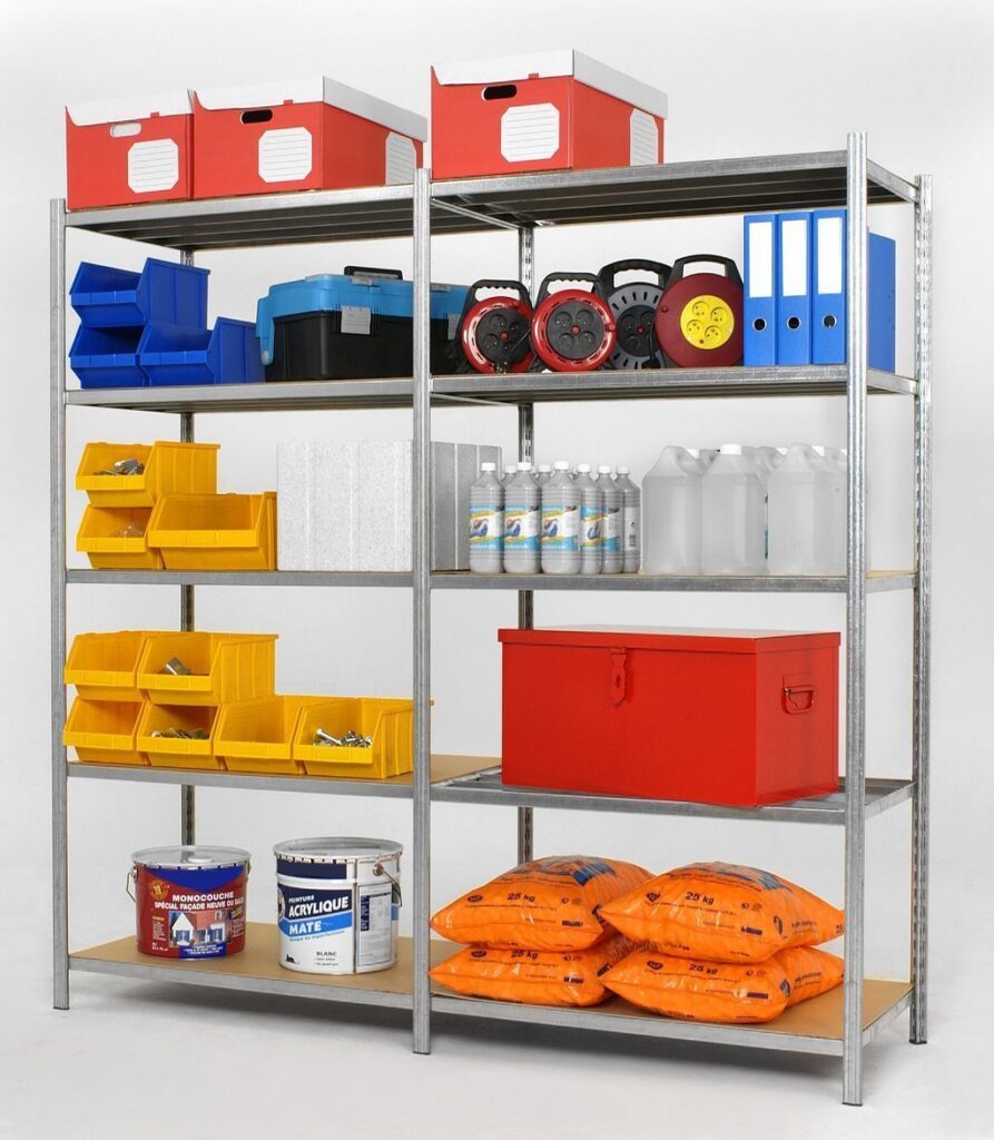 Kit rayonnage léger EPSILINE 5 niveaux – Hauteur 2000 mm – Charges légères jusqu&rsquo;à 300 kg - Image 1