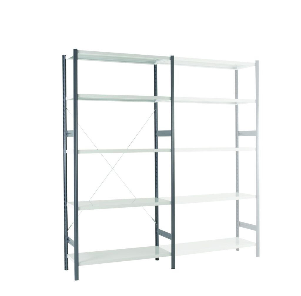 Étagère galva de stockage archive tôlé peint EPSILON – rayonnages archives modulables avec échelles ouvertes ou fermées - Image 1