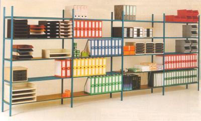 Rayonnage tubulaire breveté Leader – montants en tubes d&rsquo;acier 25 mm et tablettes en tubes carrés 20 mm - Image 1