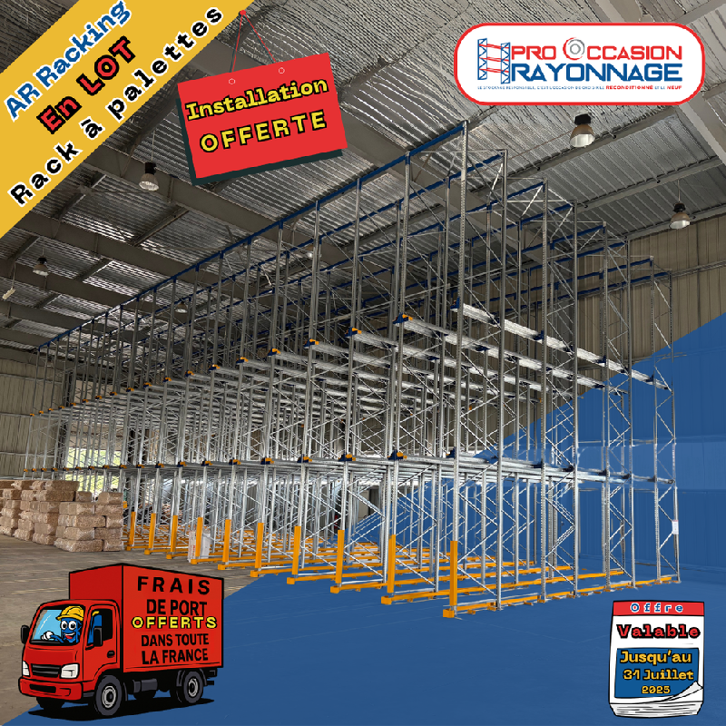 Lot Unique – Rack à palettes galvanisé – Système Drive-In – 594 palettes - Image 1