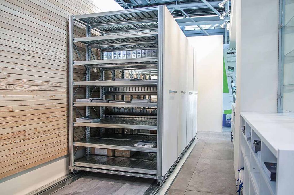 Mobibasic Mobieasy – Base mobile modulaire pour étagères simple ou double face - Image 1