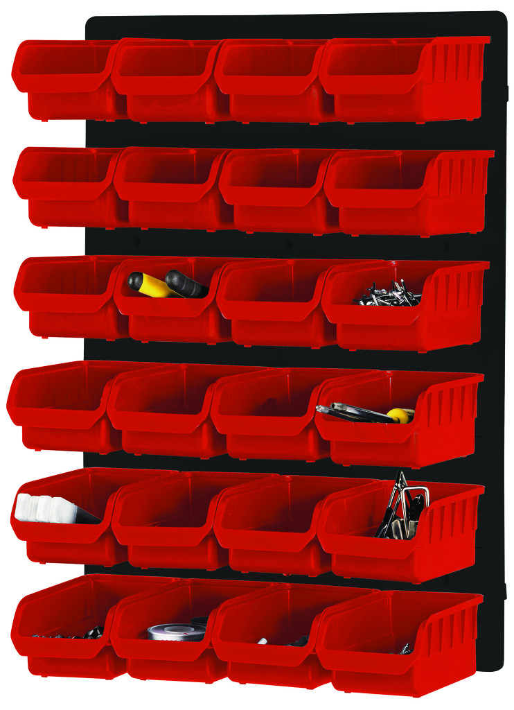 Panneau d&rsquo;atelier – Lot de 5 – Réf 212289 – Polypropylène – 24 bacs – 42×59 cm - Image 1