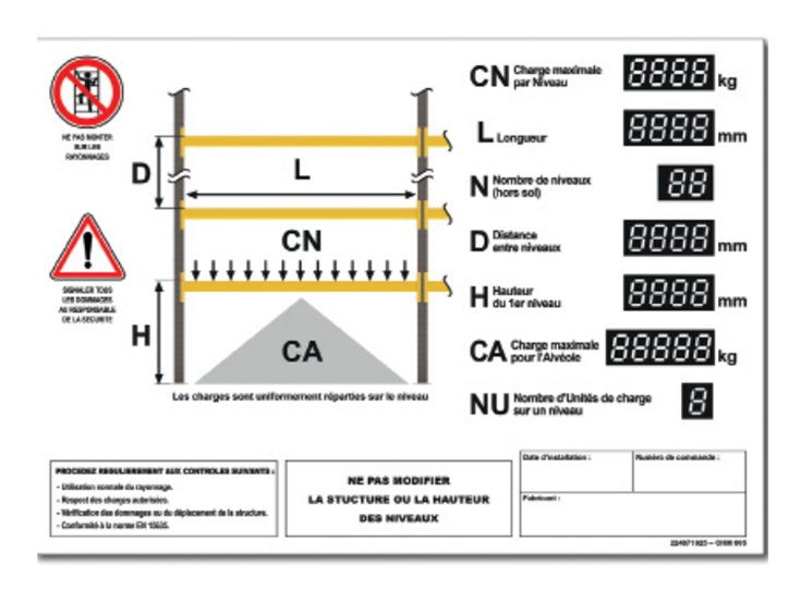 Plaques de charge rayonnage lourd – Rayonnage spécial stockage palette – RYDJ1327D – RYDJ1733D – RYLP9027D – RYLP2433D – OPDJ25111 – OPDJ25112 - Image 1