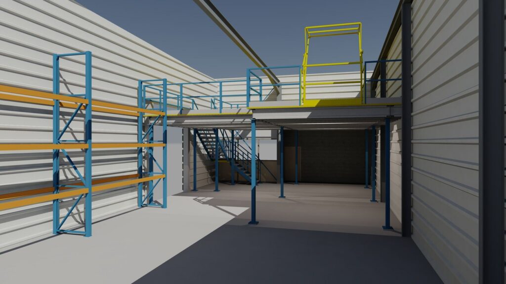 Plateforme de stockage industrielle longue portée DIPLEX – Portée jusqu&rsquo;à 8m et charge 1T/m² - Image 1