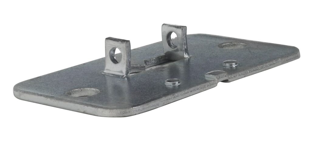 Platine galvanisée AD&rsquo;VANCE – 100 x 57 x 3 mm – pour rayonnages métalliques industriels mi-lourds - Image 1