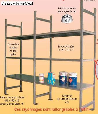 Rayonnages pour stockage Matera – rallongeables à l&rsquo;infini par multiples de 2 m – 2 à 8 m de long – 2 ou 3 m de hauteur – profondeur 0,50 ou 1,00 m - Image 1