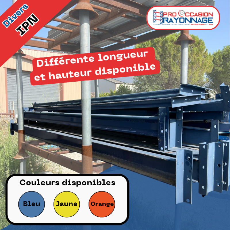 Profilé porteur pour rayonnage – IPN acier – Plusieurs dimensions et couleurs disponibles - Image 1