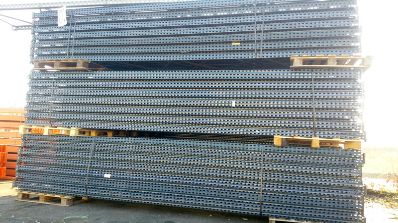 Rack à palettes – 28,10 mètres linéaires – 11 échelles galvanisées 3800mm / 1100mm – 60 lisses 2700mm 2,5 tonnes - Image 1